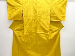 未使用品　格子織り出し米沢紬着物